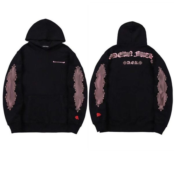 men's luxury fashion sweatshirts classic ch zipper hoodies women men loose pullover hooded designer horseshoe sanskrit hoodie sweater j, Black